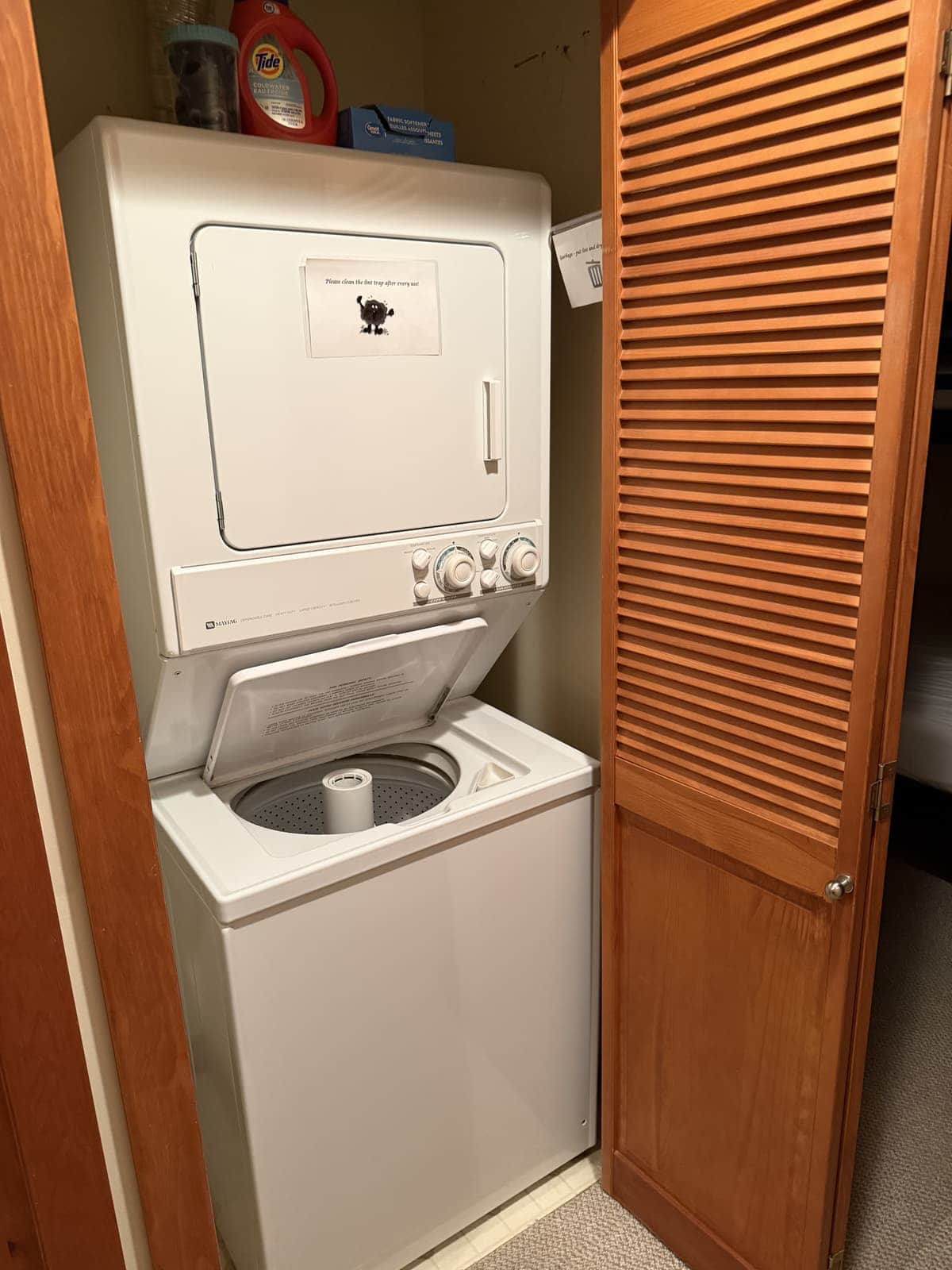 In-suite laundry at Timberline Village #24 townhouse rental in Sun Peaks, British Columbia, Canada