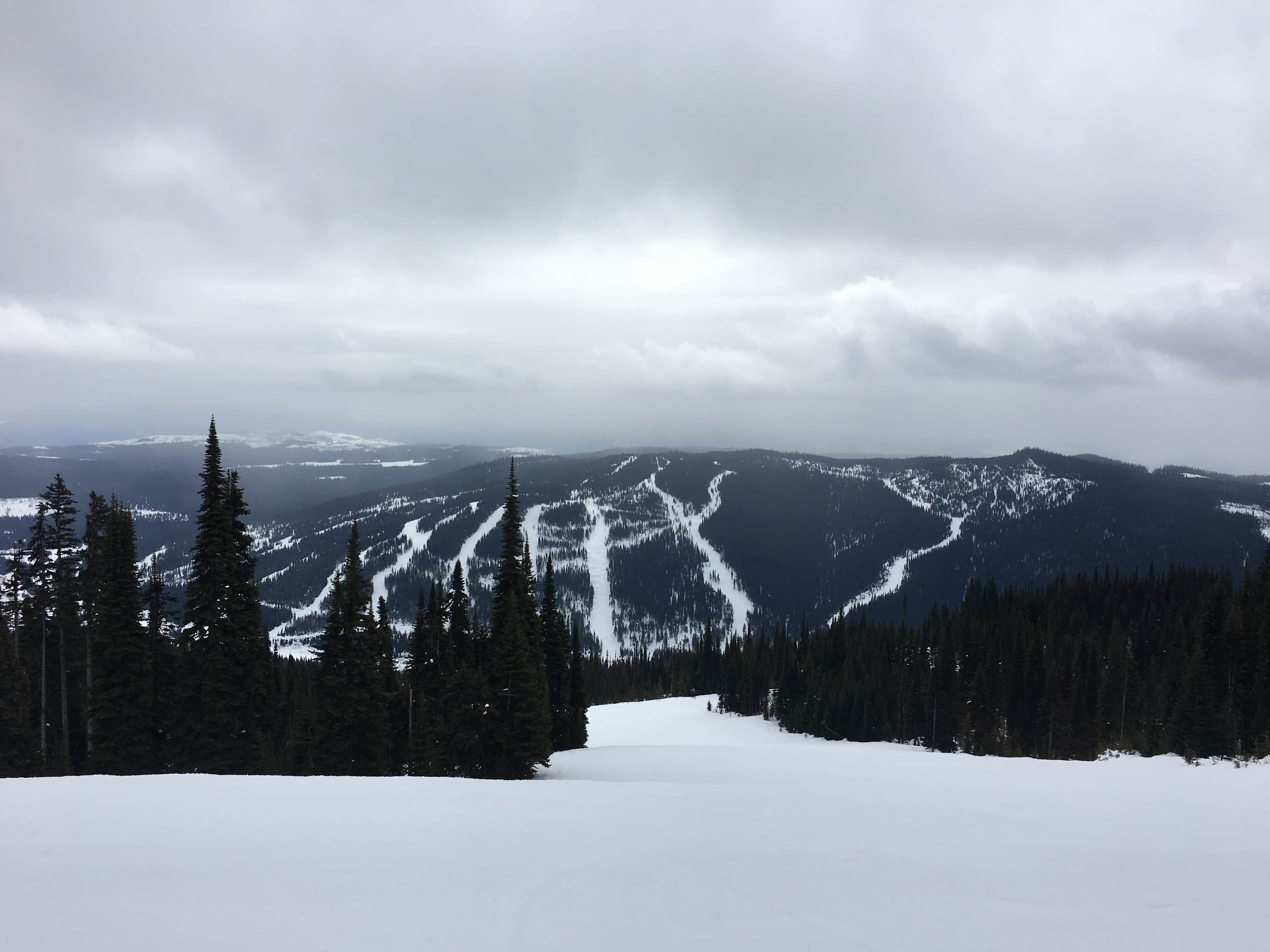On-mountain winter day at Sun Peaks, BC, Canada — ski trip near Timberline Village #24